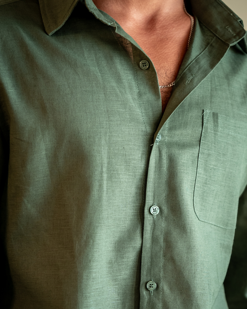 Classic Lightweight Linen Shirt for Men – Breathable Summer Button-Up Shirt