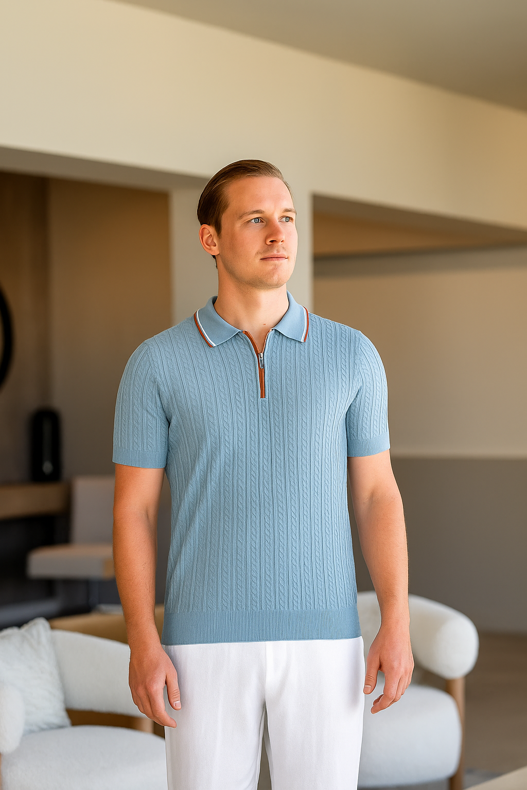 Men's Classic Knit Polo Shirt – Timeless Style & Comfort