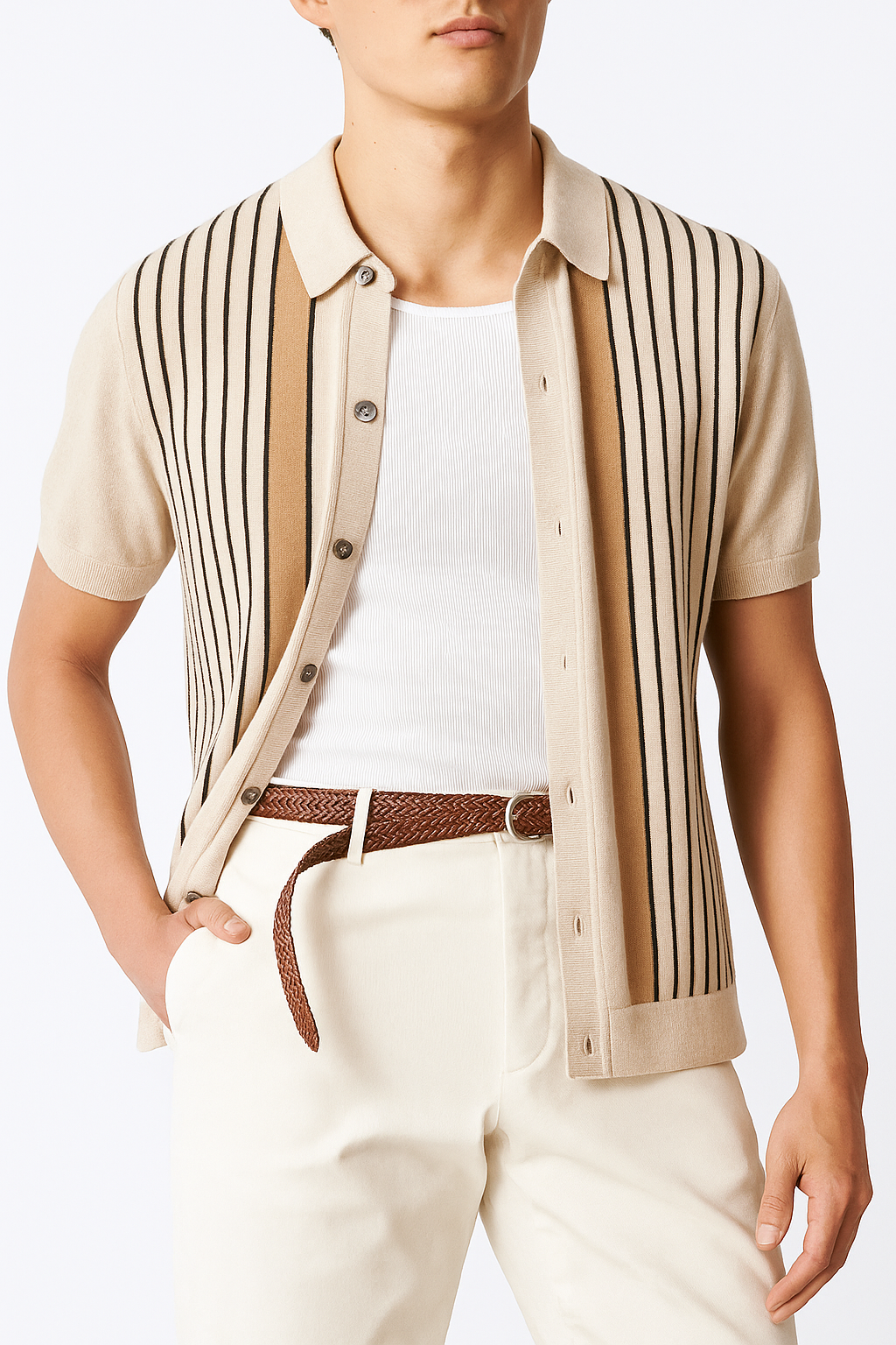 Luxury Knit Polo Shirt – Timeless Retro-Inspired Casualwear for Men