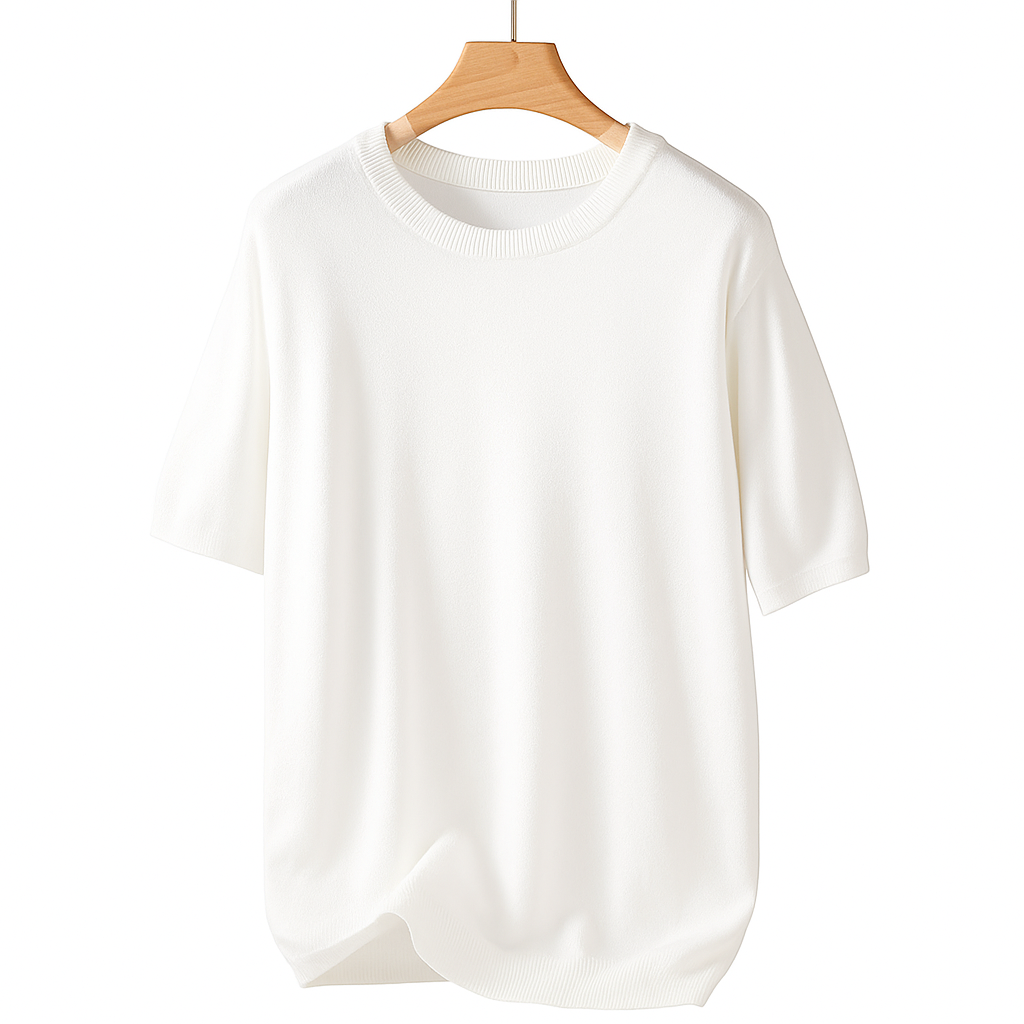 Men’s Lightweight Cashmere T-Shirt – Short Sleeve, Ultra-Soft Knit, Multiple Colors