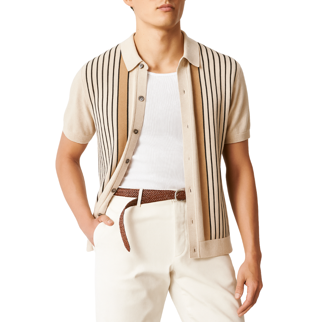 Luxury Knit Polo Shirt – Timeless Retro-Inspired Casualwear for Men