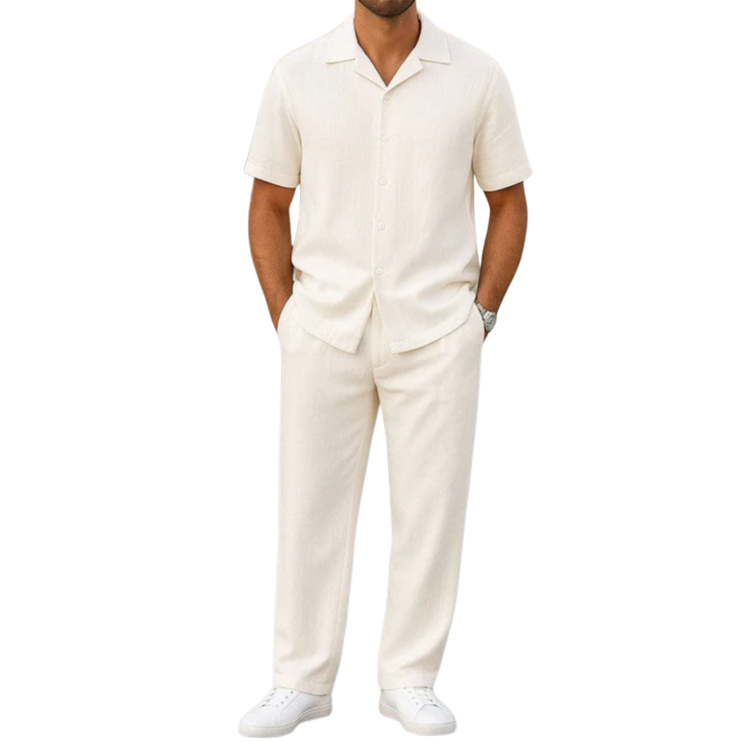 Men's Summer 2-Piece Set – Breathable Shirt and Shorts