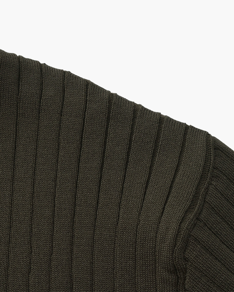 Classic Men's Ribbed Polo Shirt – Premium Cotton Knit, Tailored Fit