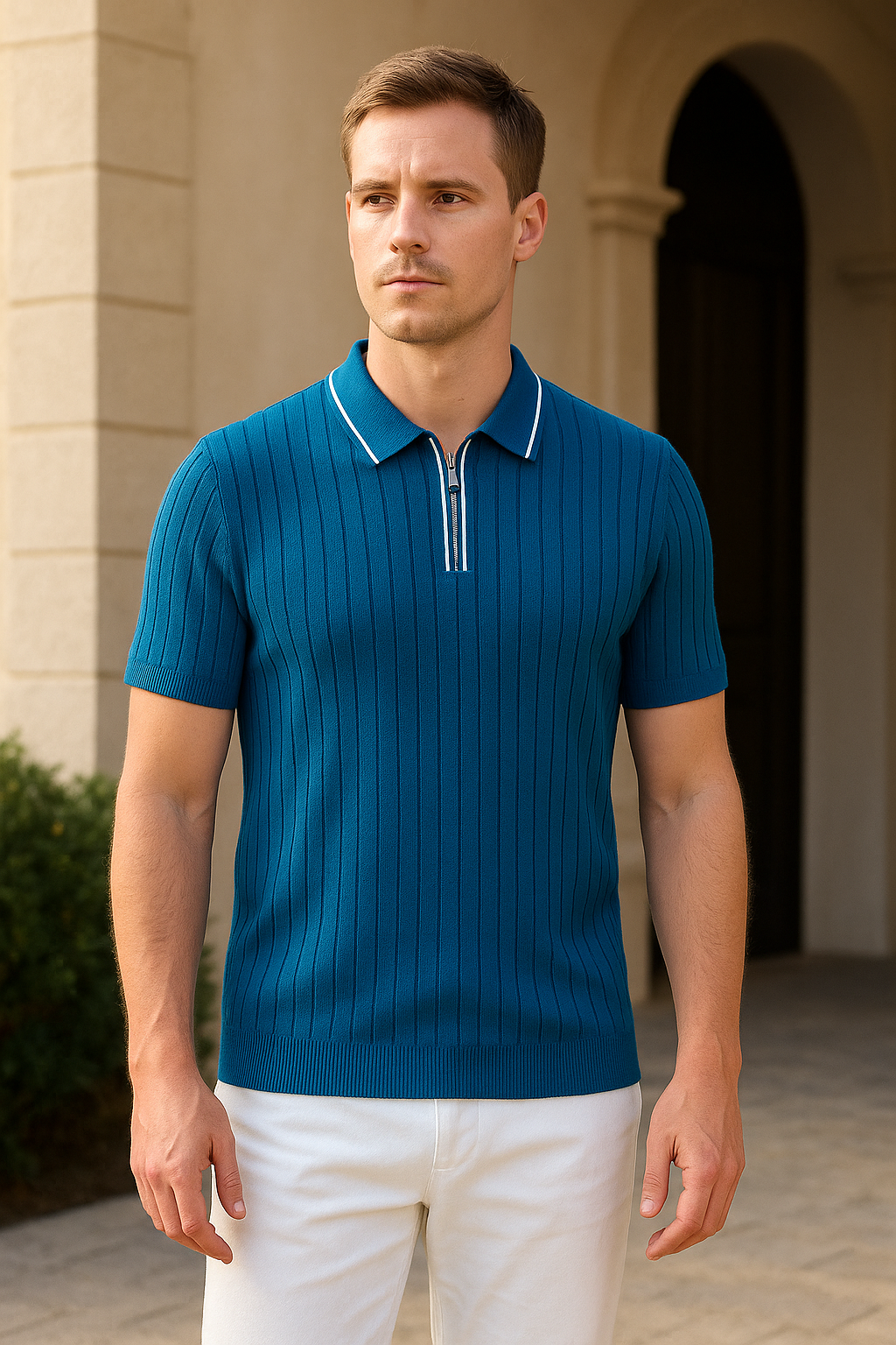 Men's Classic Knit Polo Shirt – Timeless Style & Comfort